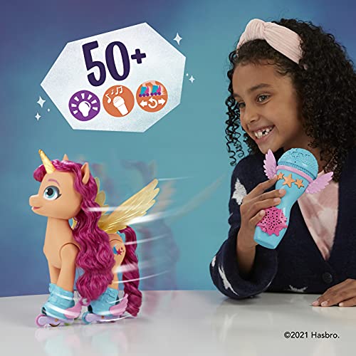 My Little Pony: A New Generation Movie Sing 'N Skate Sunny Starscout - Interactive 22.5-cm Remote Control Toy with 50 Reactions, Lights