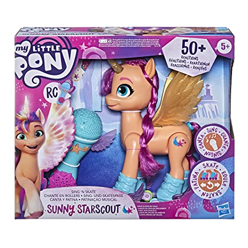 My Little Pony: A New Generation Movie Sing 'N Skate Sunny Starscout - Interactive 22.5-cm Remote Control Toy with 50 Reactions, Lights