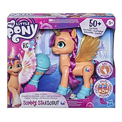 My Little Pony: A New Generation Movie Sing 'N Skate Sunny Starscout - Interactive 22.5-cm Remote Control Toy with 50 Reactions, Lights